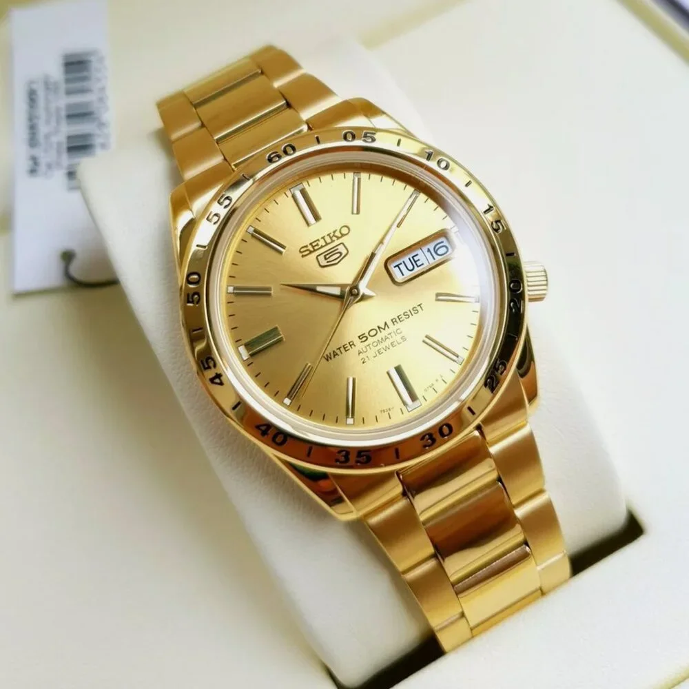 NEW Seiko Automatic Gold Tone Analog Men's Watch